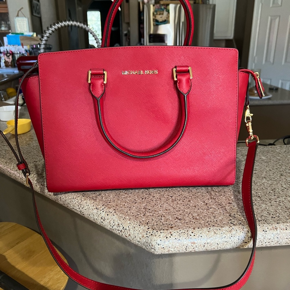 Michael Kors Cherry Red Satchel